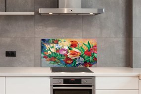 Nástenný panel  kvety 125x50 cm