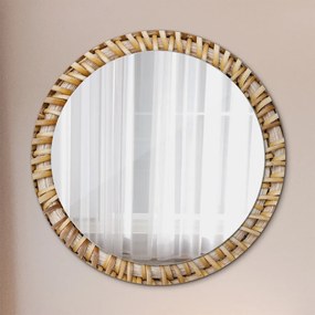Okrúhle dekoračné zrkadlo s motívom Prírodný cop fi 90 cm