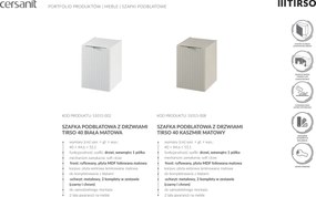 Cersanit Tirso, závesná umývadlová skrinka 594x447x572 mm + keramické umývadlo, béžová matná, S801-541