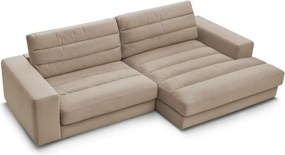 Taupe zamatová rohová pohovka (pravý roh/s leňoškou) Sierra – Bobochic Paris