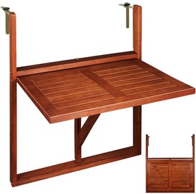 Casaria Závesný balkónový stolík HANS, 65x45x87cm, hnedá