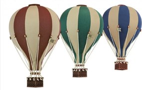 Dekoračný lietajúci balón zelená/krémová – dekorácia do detskej izby S-28cm x 16cm