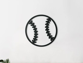 drevko Drevená nálepka Baseballová lopta Rozmer obrazu: 32,5 x 32,5 cm, Farba dekorácie: Čierna