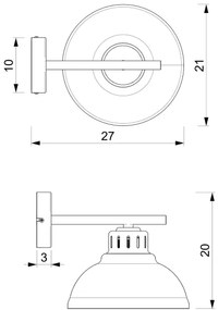 Nástenná lampa SVEN 1xE27/15W/230V mosadz