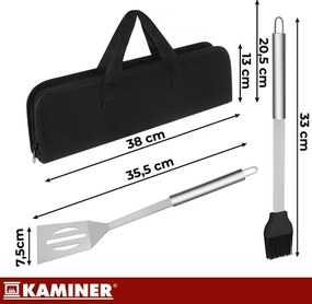 Nerezová sada grilovacieho náradia - 6 ks