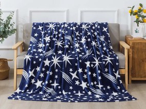 XPOSE® Mikroplyšová deka SAMIRA - modrá 140x200 cm