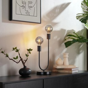 Stolná lampa Art Deco čierna 2-svetlá - Tuning