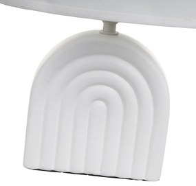 Biela keramická stolová lampa s textilným tienidlom (výška 31 cm) – Casa Selección