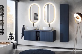 Závěsná skříňka pod umyvadlo Santa Fe s deskou 120 cm tmavě modrá