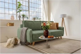 Svetlozelená menčestrová rozkladacia pohovka 218 cm Tori – Bonami Selection