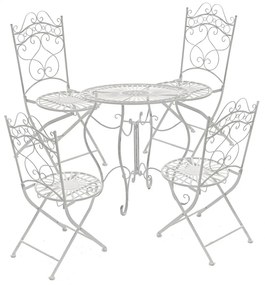 Kovový stôl Indra - Biela antik