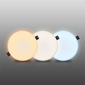 Podhľadový kúpeľňový LED panel Solight, 15W, teplá biela-studená biela, okrúhle, biely, IP44