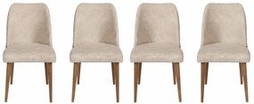Sada jedálenských stoličiek Nova Cream and Walnut, 4 ks, 4 ks
