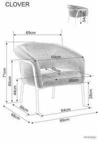 Designové křeslo Clover hořčicové