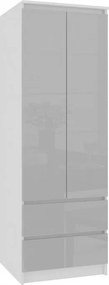 Skriňa STAR S 60 cm 2D 2SZ biela / metalická lesk