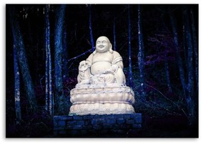 Obraz na plátně Bílý Buddha do obývacího pokoje - 60x40 cm