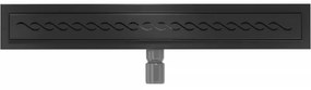 Mexen Flat nerezový sprchový žľab 50 cm, vzor M18, čierna, 1723050-15