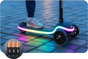 Ricokids Leddi LED balančná Kolobežka pre deti - čierna