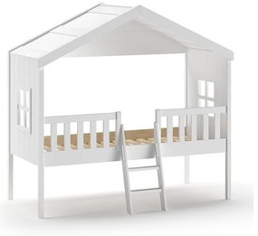 Biela domčeková vyvýšená detská posteľ 90x200 cm Housebed – Vipack