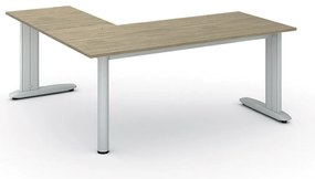 Rohový kancelársky písací stôl PRIMO FLEXIBLE, 180x180 cm, dub prírodný