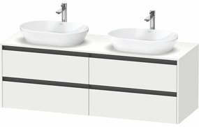 DURAVIT Ketho 2 závesná skrinka pod dve umývadlá na dosku, 4 zásuvky, 1600 x 550 x 568 mm, biela matná, K24899B18180000