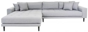 Rohová pohovka LIDO 290 cm,polyester světle šedý, levý roh House Nordic 1301191L