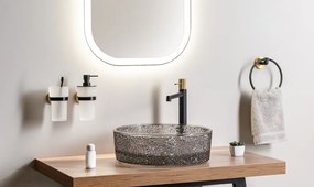 Sapho Sapho, LARISSA pohár, mliečne sklo, čierna/zlatá matná, WS004BG