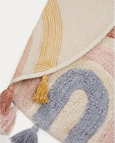 Slonovinový prateľný/ručne tkaný bavlnený detský koberec ø100 cm Tadea – Kave Home