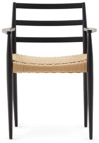 Jedálenská stolička z dubového dreva v čierno-prírodnej farbe v súprave 2 ks Analy – Kave Home