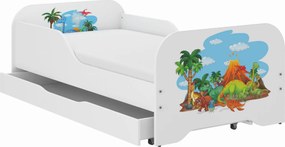 Wooden Toys Detská posteľ MIKI 140x70 DINO WORLD