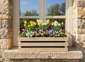 AMADEA Drevený obal s hrantíkom prírodný, 52x21,5x17cm, český výrobok