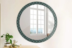 Okrúhle dekoračné zrkadlo s motívom Kvetinový vzor fi 100 cm