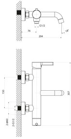 Sapho - Vaňová batéria ICONIC matná čierna