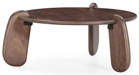 Tmavohnedý okrúhly konferenčný stolík z mangového dreva ø 80 cm Tamira – MOME