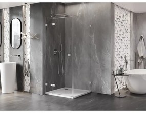 Mexen Lunar T, sklápací sprchový kút ľavý 120 x 120 cm, 8mm číre sklo, chrómový profil, 834T-120-120-01-00-L