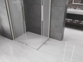 Mexen Velar Duo, sprchový kút s posuvnými dverami 100 x 90 cm, 8mm sklo námraza, brúsená oceľ, 871-100-090-32-97