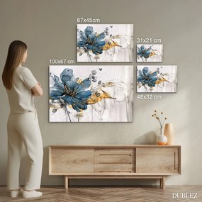 DUBLEZ | Drevený obraz kvetu do spálne - Modrá vášeň