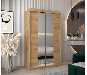Šatníková skriňa 120 cm Toki 1 (Dub artisan + Čierna matná). Vlastná spoľahlivá doprava až k Vám domov. 1064896