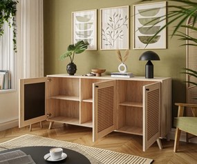 KOMODA THEO S VIEDENSKÝM VÝPLETOM DUB PUCCINI PVC 154 cm