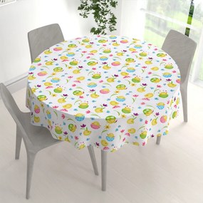 Biante Bavlnený okrúhly obrus Sandra SA-074 Žlté kuriatka Ø 110 cm