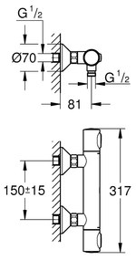GROHE Precision Flow - Termostatická sprchová batéria, chróm 34840000