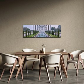Obraz - Taj Mahal za východu slnka (s hodinami) (90x30 cm)