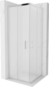 Mexen Rio, štvorcový sprchovací kút s posuvnými dverami 70(dvere) x 70(dvere) x 190 cm, 6mm sklo námraza, chrómový profil, 860-070-070-01-30