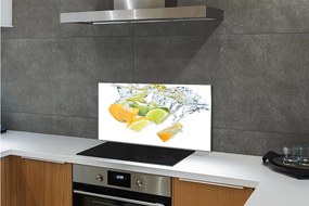 Sklenený obklad do kuchyne voda citrus 120x60 cm