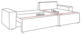 ROHOVÁ SEDAČKA TERRY XL 277 x 143 POSO 60