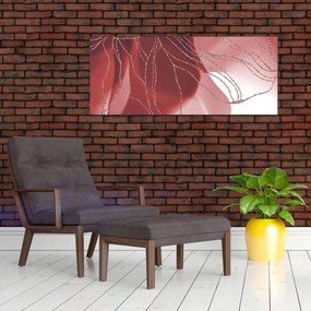 Obraz - Červená abstraktná kvetina N⁰1 (120x50 cm)