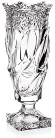 KRIŠTÁĽOVÁ VÁZA BOHEMIA ENIGMA FLAMENCO ICE NA NOHE 380MM