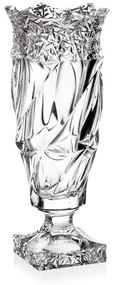 KRIŠTÁĽOVÁ VÁZA BOHEMIA ENIGMA FLAMENCO ICE NA NOHE 380MM