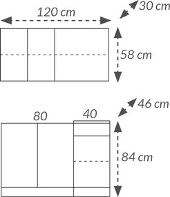 Malá kuchyňa NIKA 120, artisan