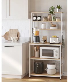 Kuchynská polica KKS019W09 biela / hnedá